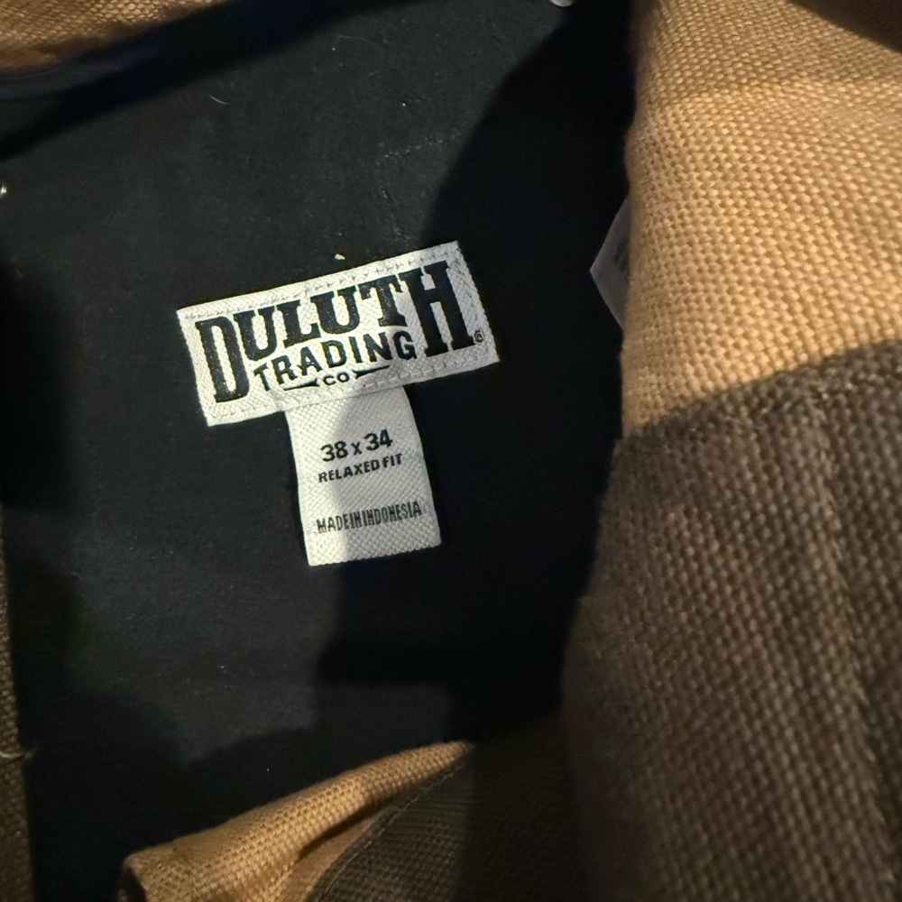 NWT - Duluth Trading Co Men's Dark Brown Fleece lined Cargo Pants: 38 x 34 - Picture 12 of 13